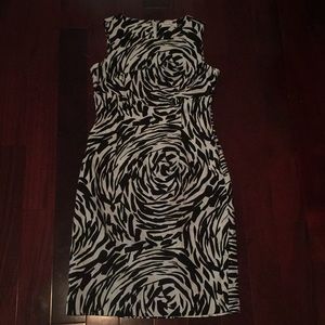 Calvin Klein black & white print dress